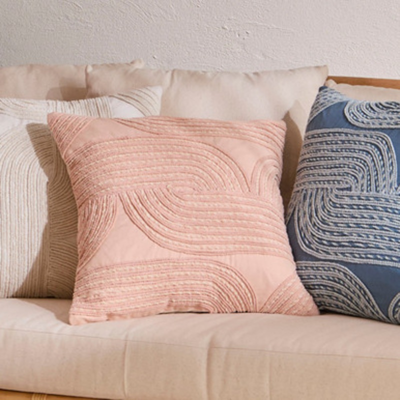Adriana Peach Embroidered Cushion [MUSLADRIA24DISA]