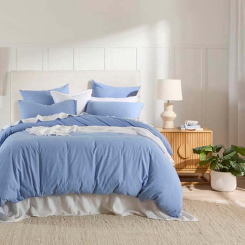 Australian Cotton Blue Quilt Cover Set [HABBWAUSCQ24B]