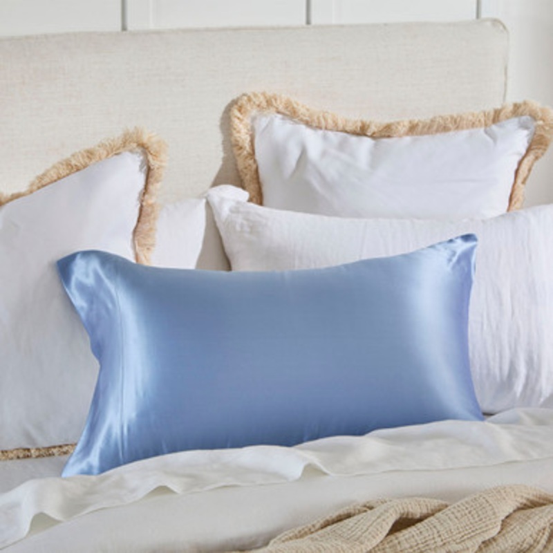 Blue Mulberry Silk Pillowcase [MUSBMULSPC18I]