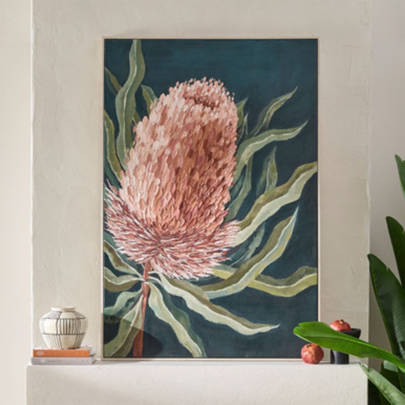 Bottle Brush Framed Canvas Wall Art [MUSLBBFWA25]