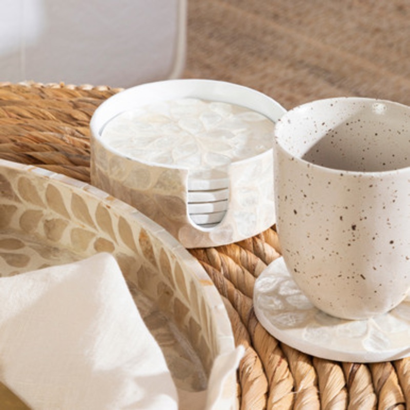 Capri Coasters with Holder Set of 6 [MUSLCAPCOS22]