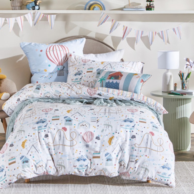Funfair Reversible Quilt Cover Set [KIDBFUNFAI24]
