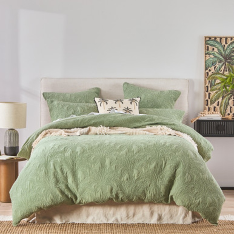 Leti Palm Quilted Quilt Cover Set [HABBLETIPQ24]