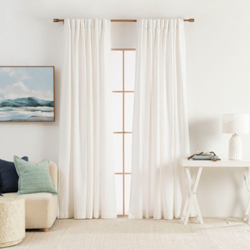 Linen Cotton Room Darkening Curtain Pair [MUSBLINCO23]