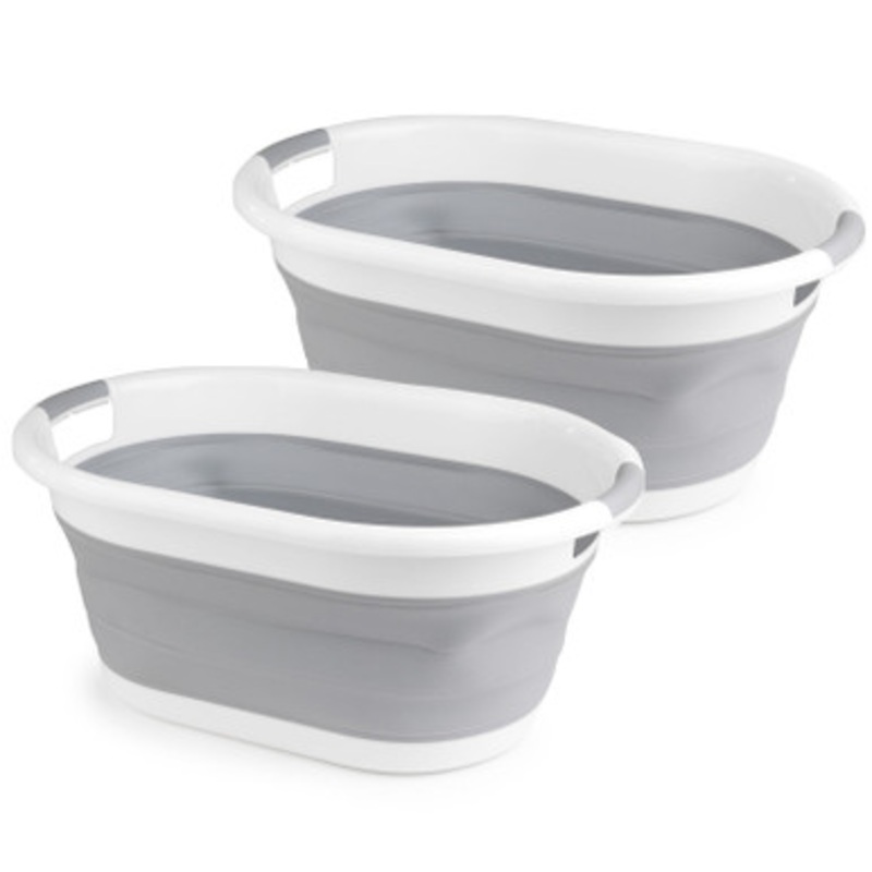 Oval Collapsible Laundry Basket – 2 Pack