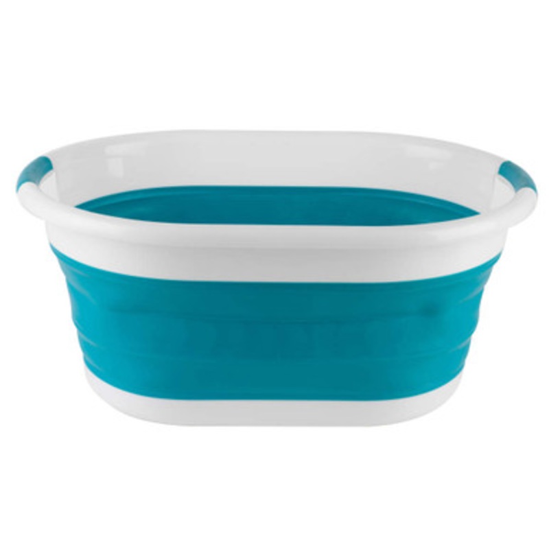 Oval Collapsible Laundry Basket, Turquoise – 2 Pack