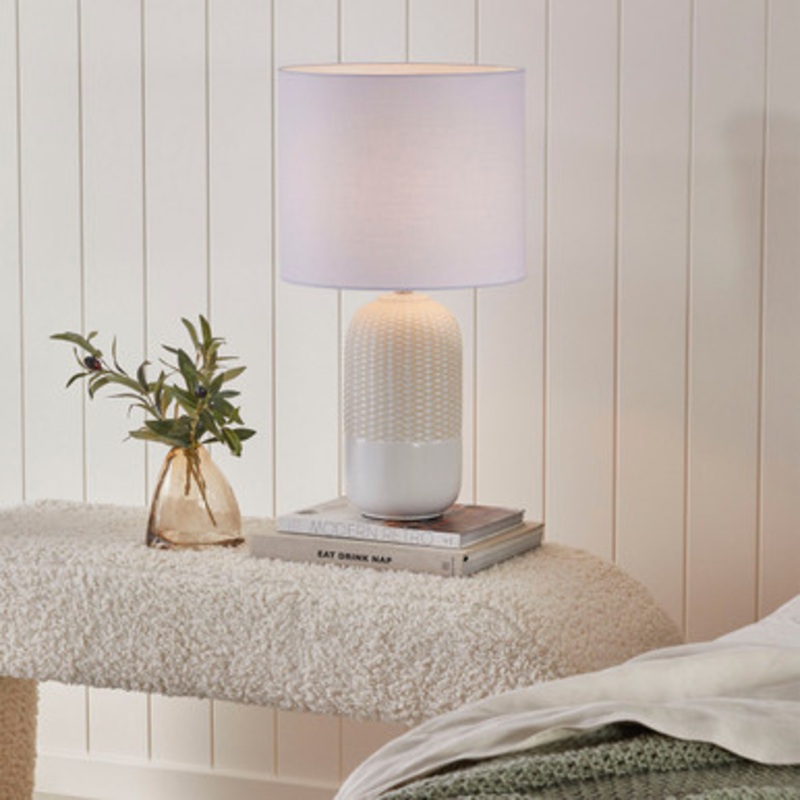 River White/Natural 54cm Table Lamp [AMALRIVER18B]