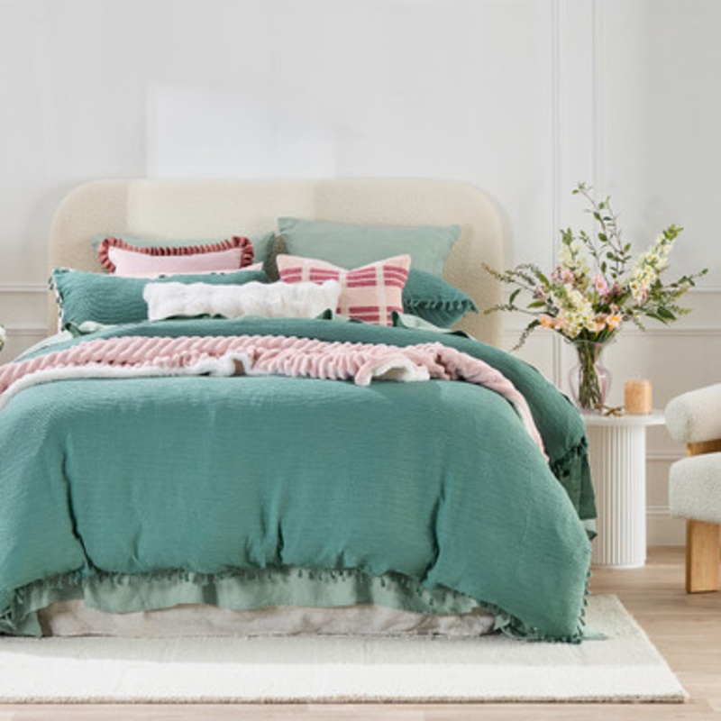 Talia Jade Green Quilt Cover Set [ESSBTALIA22L]