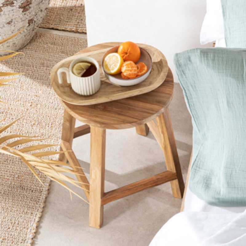 Ward Recycled Teak Round Stool [MUSLRECYL21C]