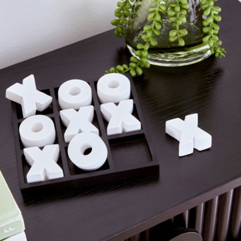 Cement Black White Noughts & Crosses [ASPLCENAC17B]
