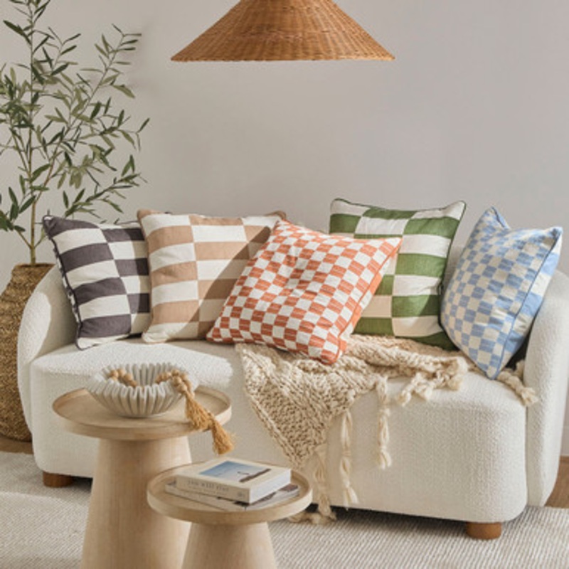Corsica Check Reversible Cushion [MUSSCORSIC24]