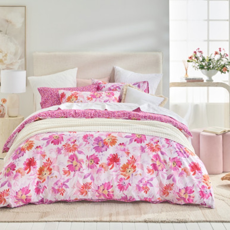 Dahlia Reversible Floral Quilt Cover Set [HABBDAHLIA24]