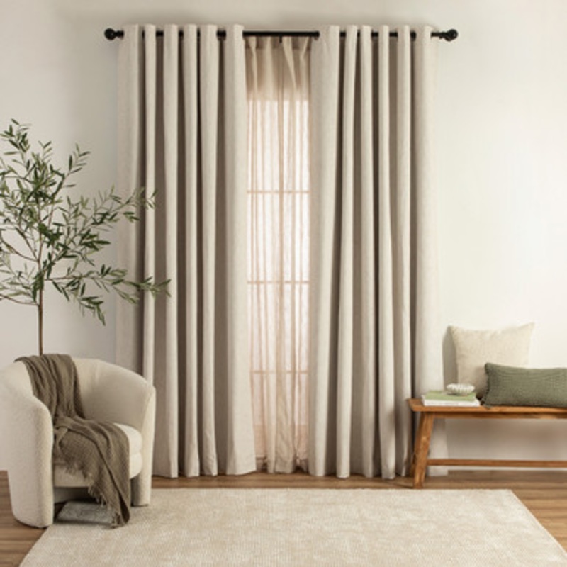 Marina Blockout Beige Curtain Pair [MUSBMARIN21A]