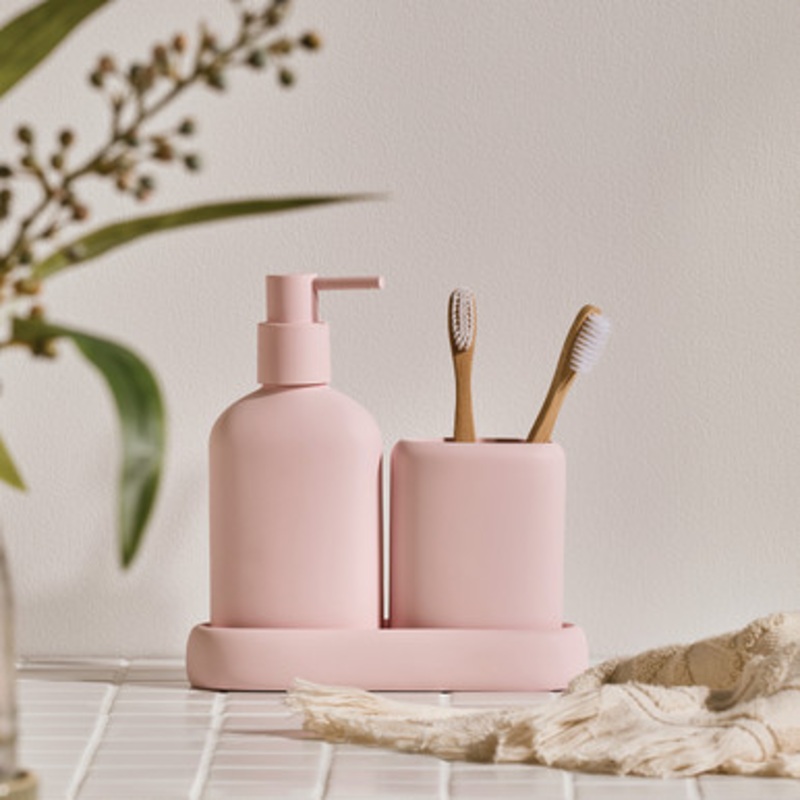 Mason Blush Pink Bathroom Accessories [HABBMASON23D]