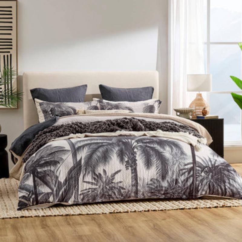 Noir Palm Quilt Cover Set [ESSBNOIRQC25]