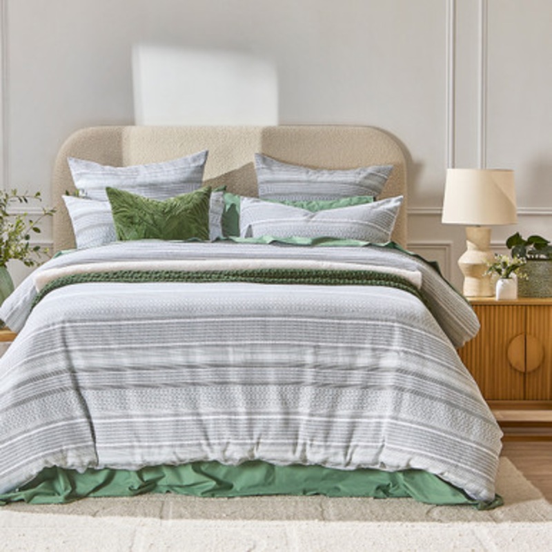Tasman Jacquard Green Quilt Cover Set [HABBTASMA20A]