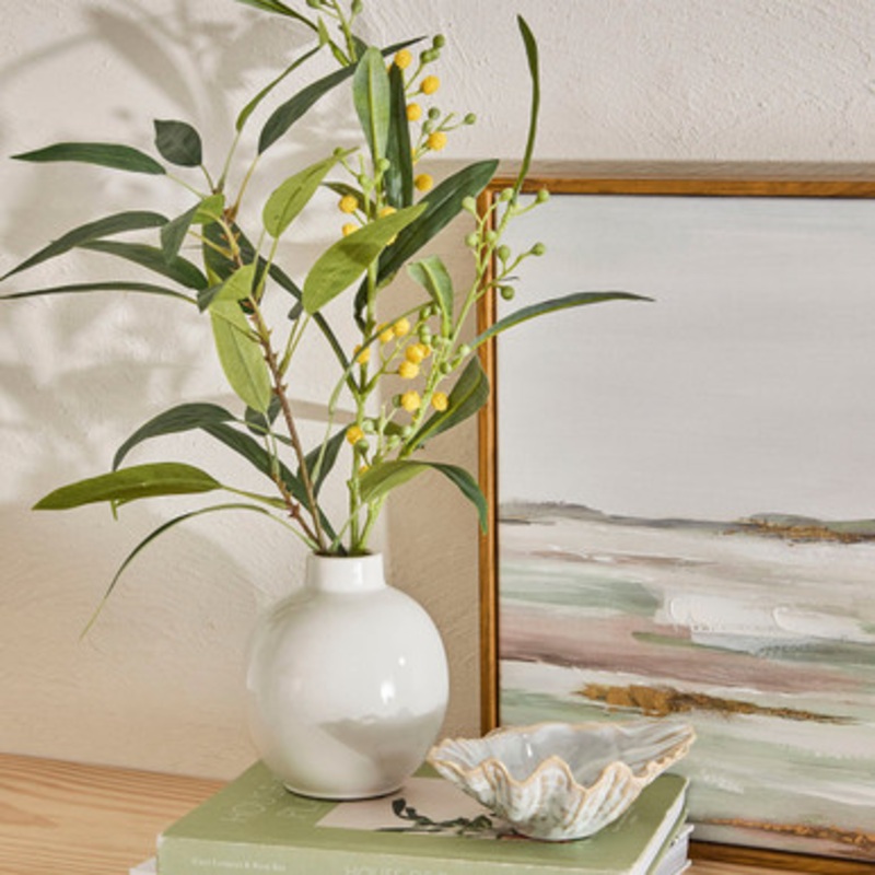 Wattle Yellow Bouquet in Vase [MUSHWATTVS24B]