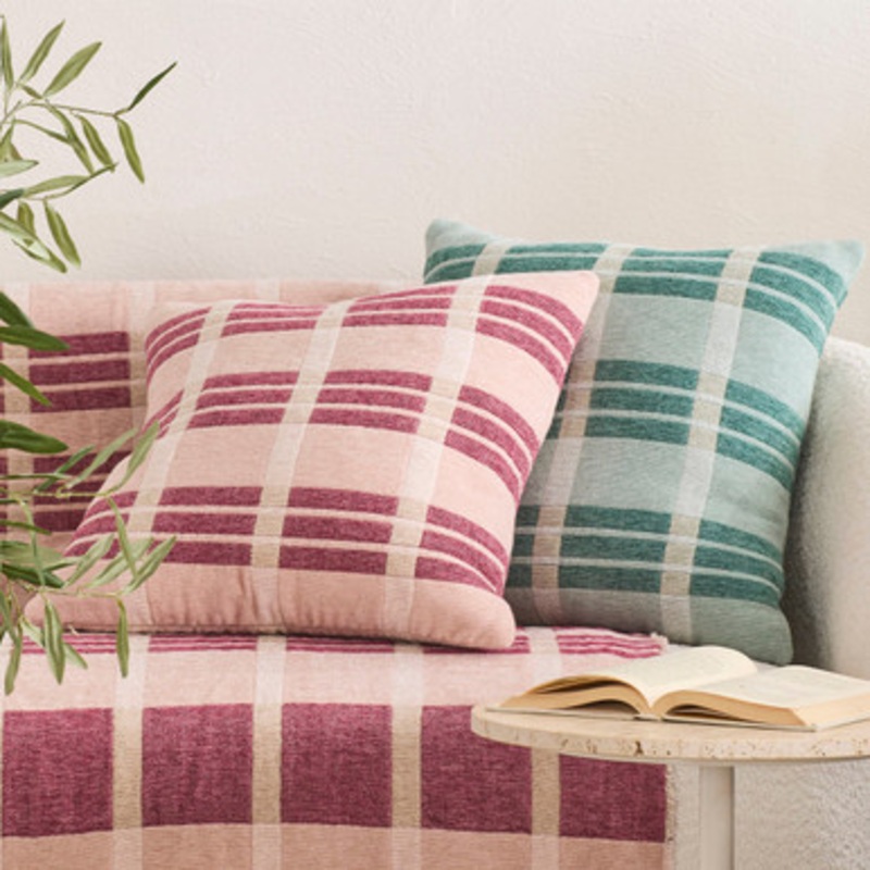 Esme Check Chenille Reversible Cushion [MUSLESME25]