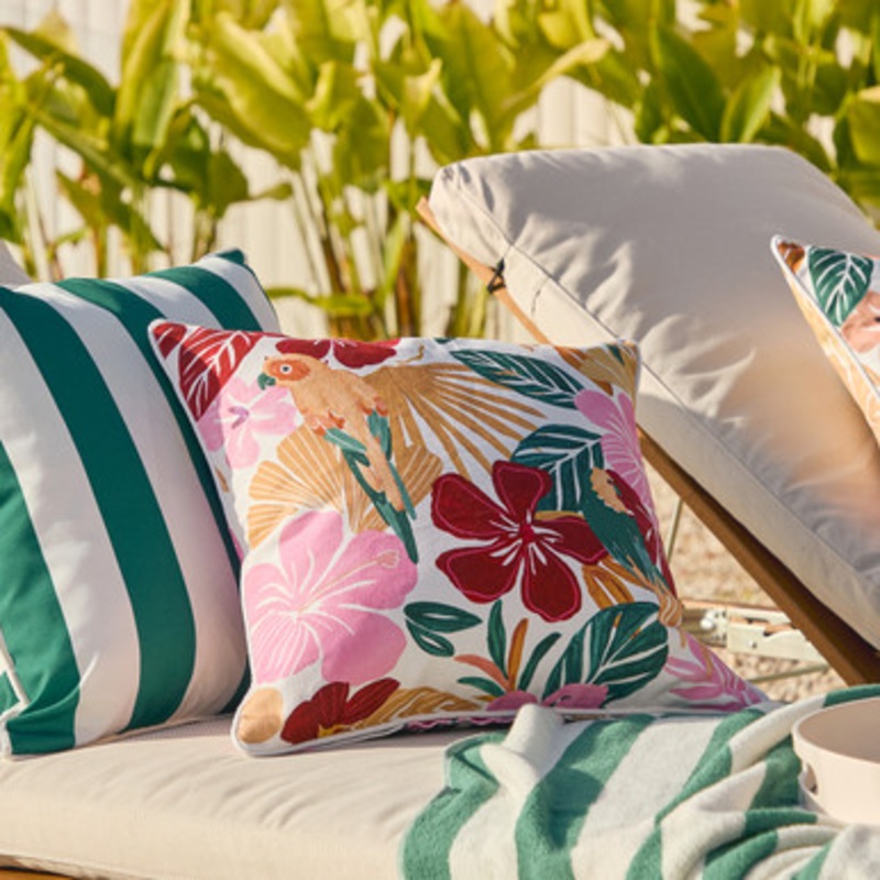 Paradiso Bird Pink Square Outdoor Cushion [SUNLPARAD24A]