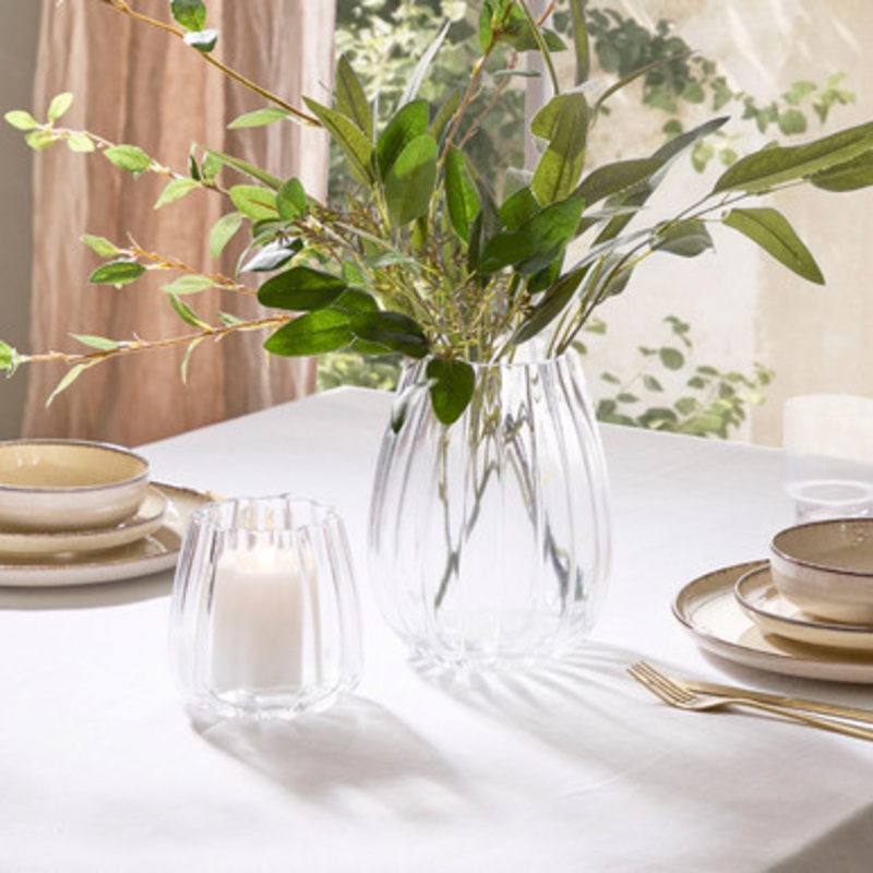Walter Clear Glass Candle Holder [MUSHWALCHS24B]